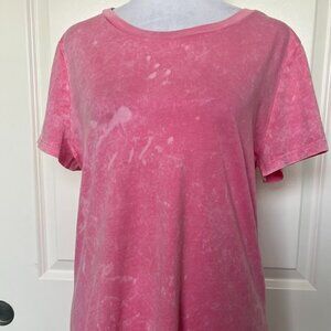 Gap Pink Tie Dye Acid Wash 100% Cotton Short Sleeve Shirt Size Medium